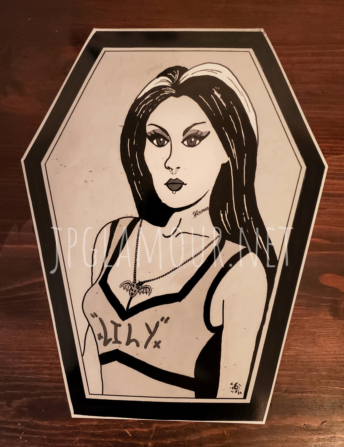 Lily coffin cut print