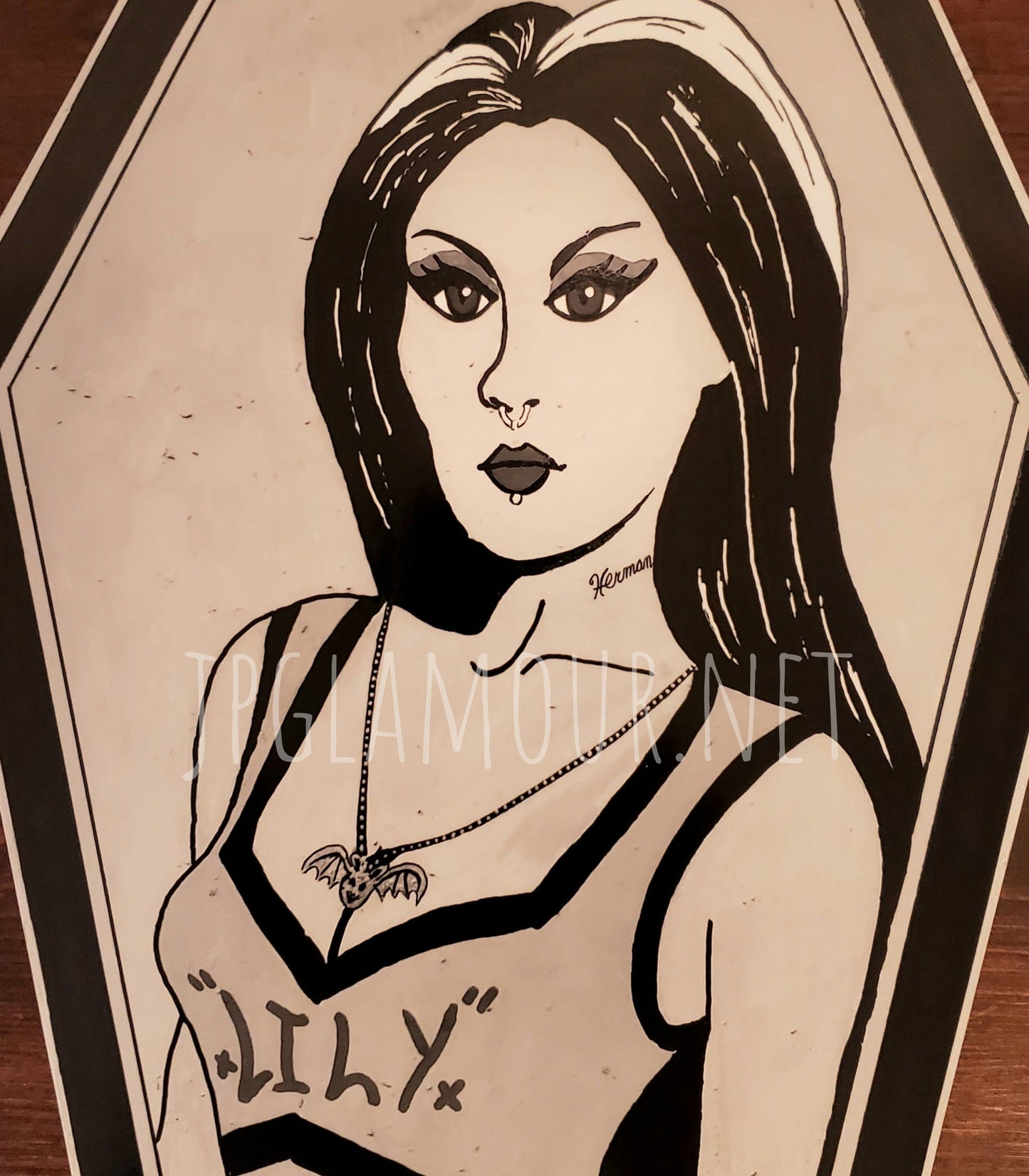 Lily coffin cut print