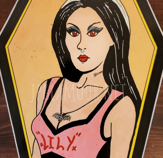 Lily coffin cut print